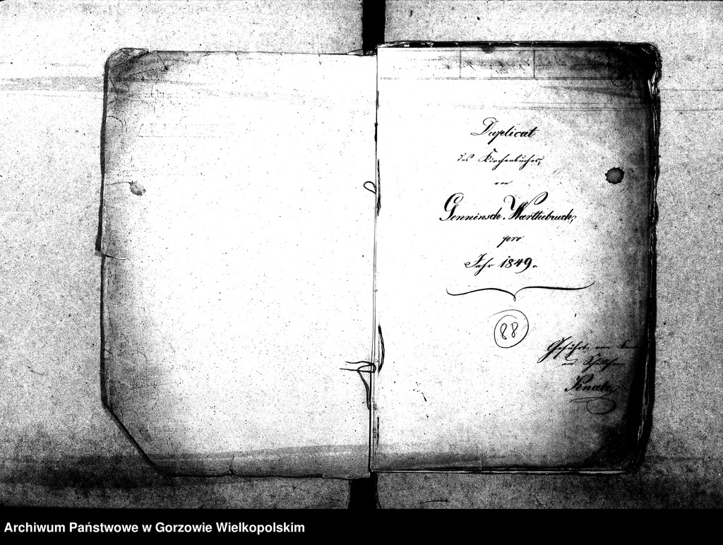 image.from.unit.number "Duplikate der Kirchenbücher von der Parochie Genninsch Warthebruch: Alt Gennin (Jeninek), Ober Gennin (Jeniniec), Unter Gennin (Podjenin), Spiegel (Poźrzadło), Blumenthal (Kwiatkowice), Pyrehner Holländer (Pyrzanki), Gross Rehne (Rań), Sophienaue (Zosinek), Hankwitzruhe (brak polskiego odpowiednika)"