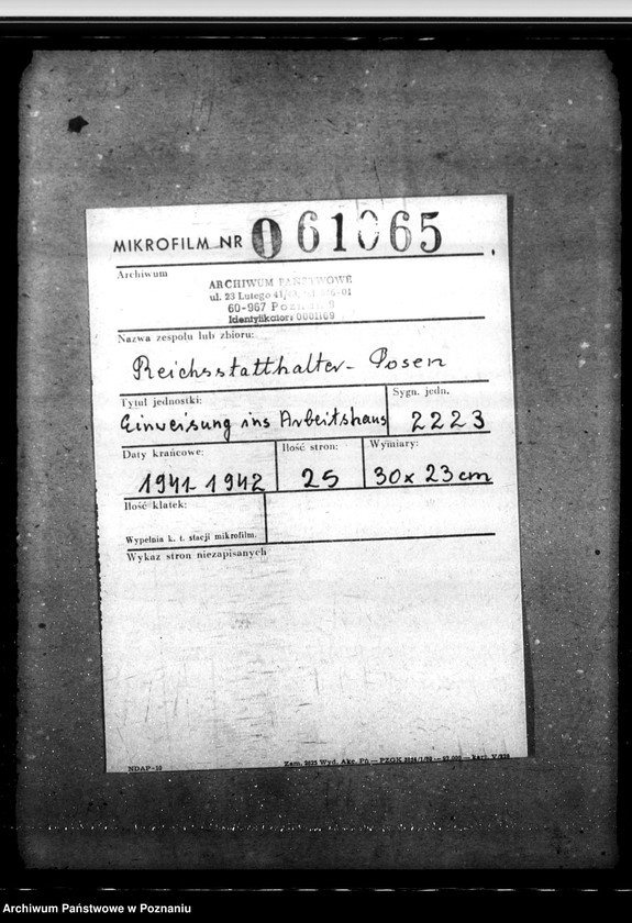 Obraz 2 z jednostki "Einwesung ins Arbeitshaus"