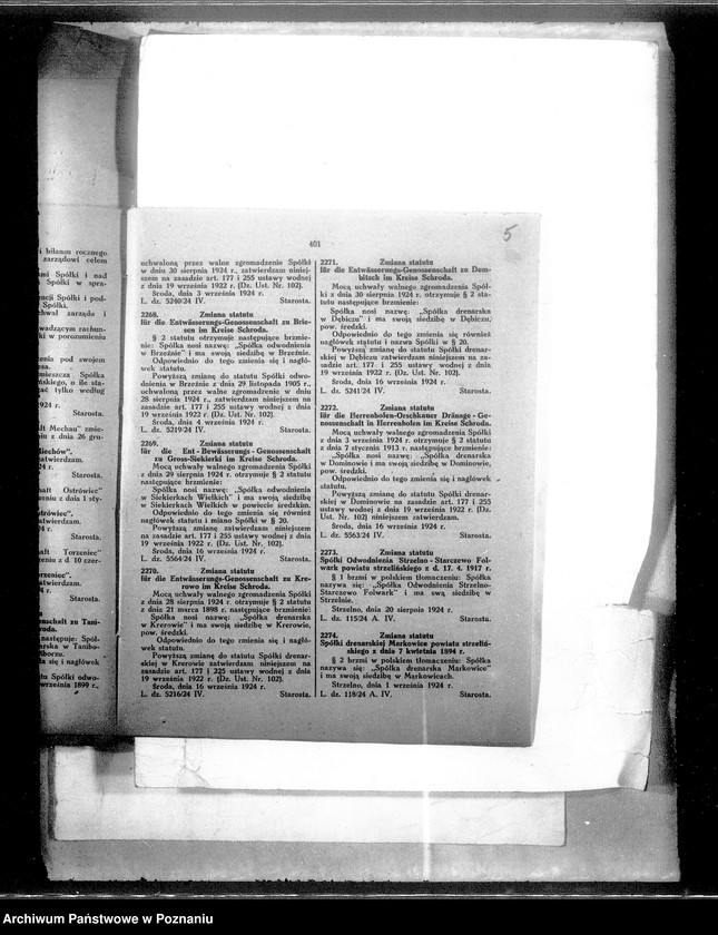 Obraz 9 z jednostki "Die Bildung der Entwaesserungsgenossenschaft Dembicz Kreis Schroda"