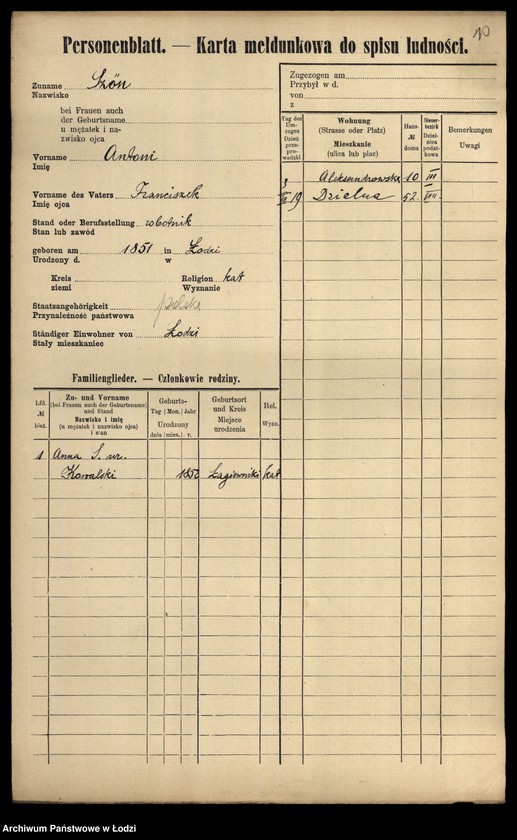 Obraz 12 z jednostki "[Spis ludności Łodzi] Szen-Szenfeld"