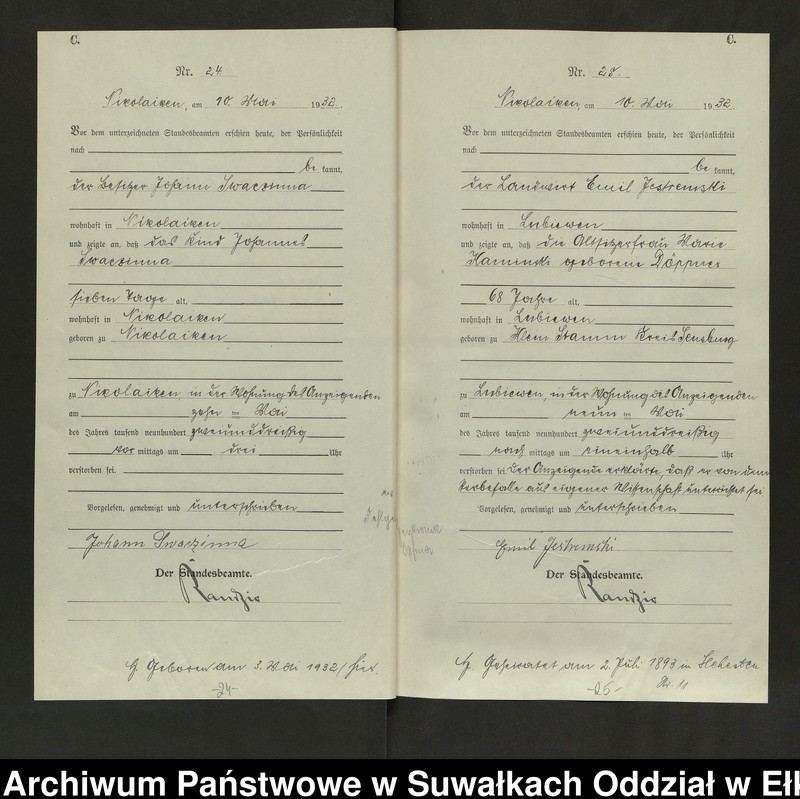 image.from.unit.number "Sterbe=Haupt=Register des Königlichen Preussischen Standes-Amtes Nikolaiken Kreis Sensburg"