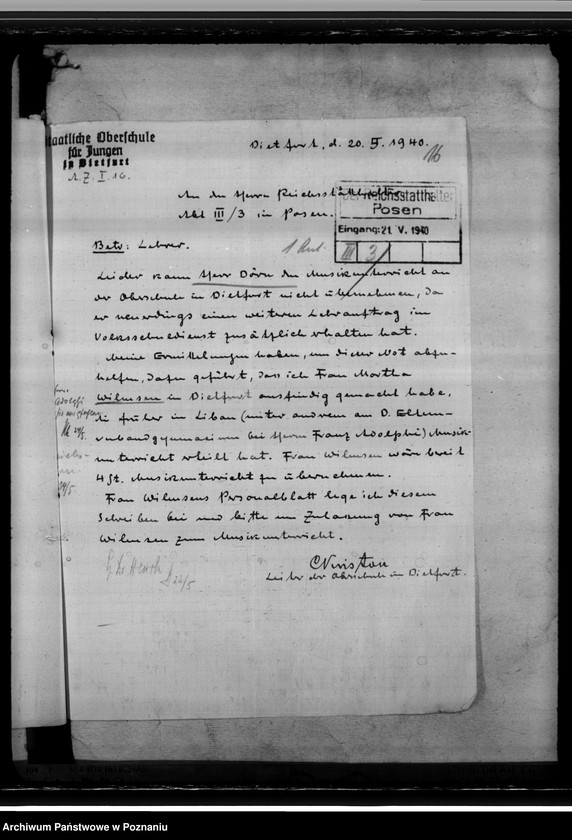 Obraz 20 z jednostki "Oberschulen in Dietfurt (Żnin), Wongrowitz und Gnesen"