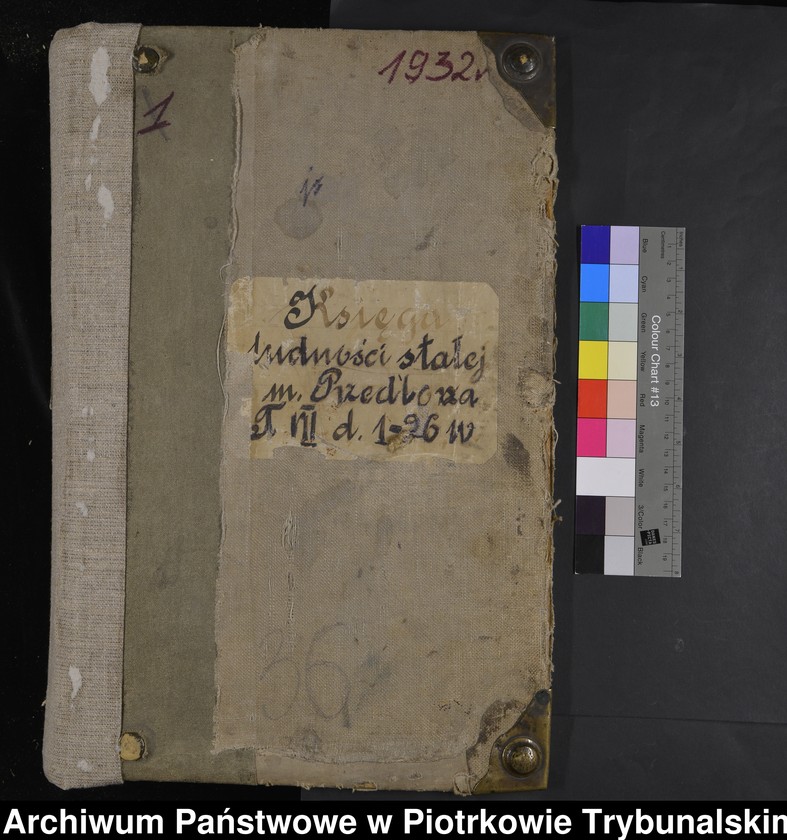 image.from.unit.number "Księga ludnosci stałej m[iasta] Przedborza Tom VII. d[omy] 1 - 26 W[idoma]"