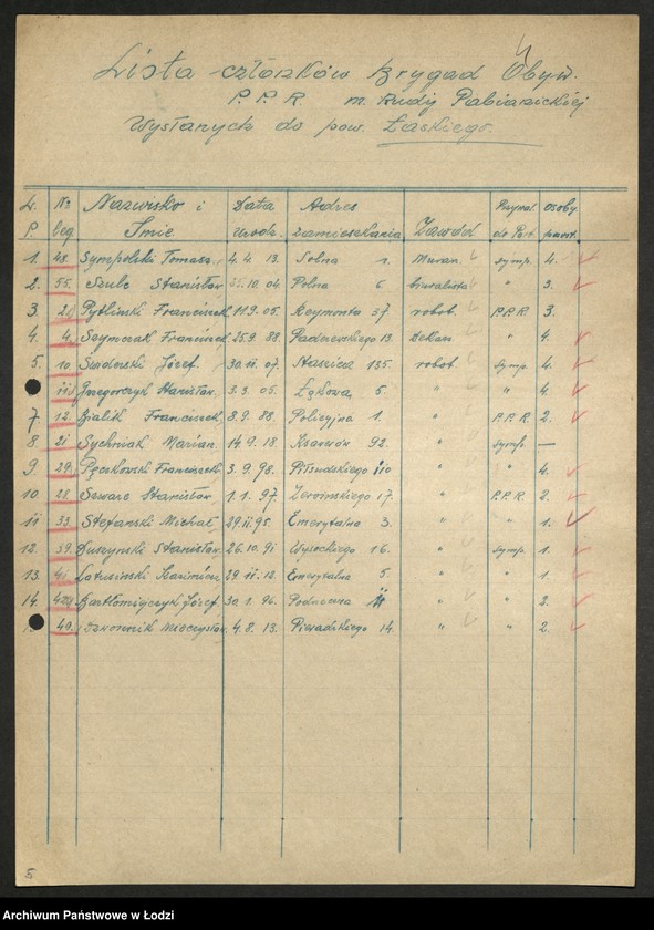 Obraz 5 z jednostki "Wykazy aktywu biorącego udział w reformie rolnej"