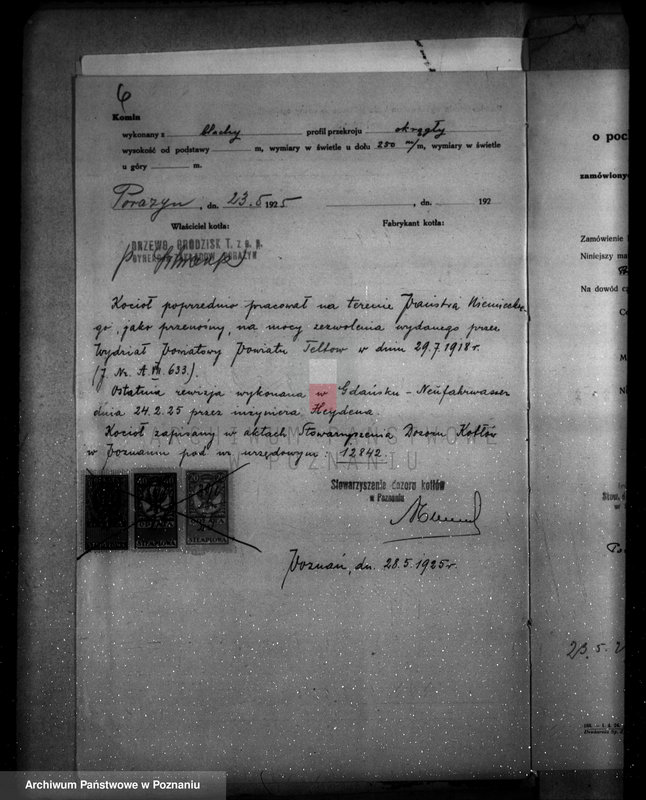 Obraz 10 z jednostki "Tartak parowy w Porażynie, pow. nowotomyski nr woj. kotła 5828"