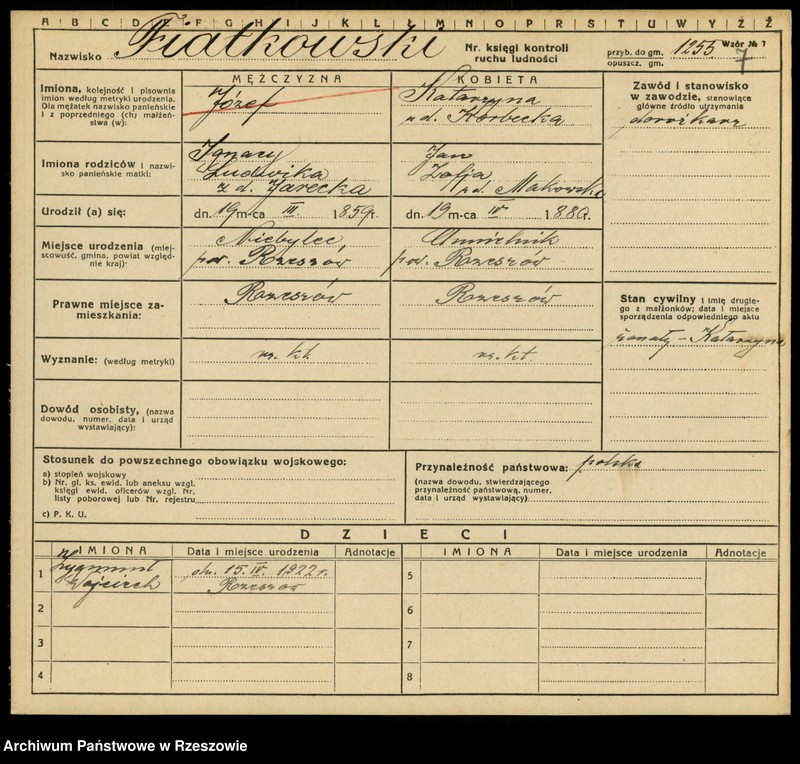 image.from.unit.number "Kartoteki kontroli ruchu ludności Litera: F"