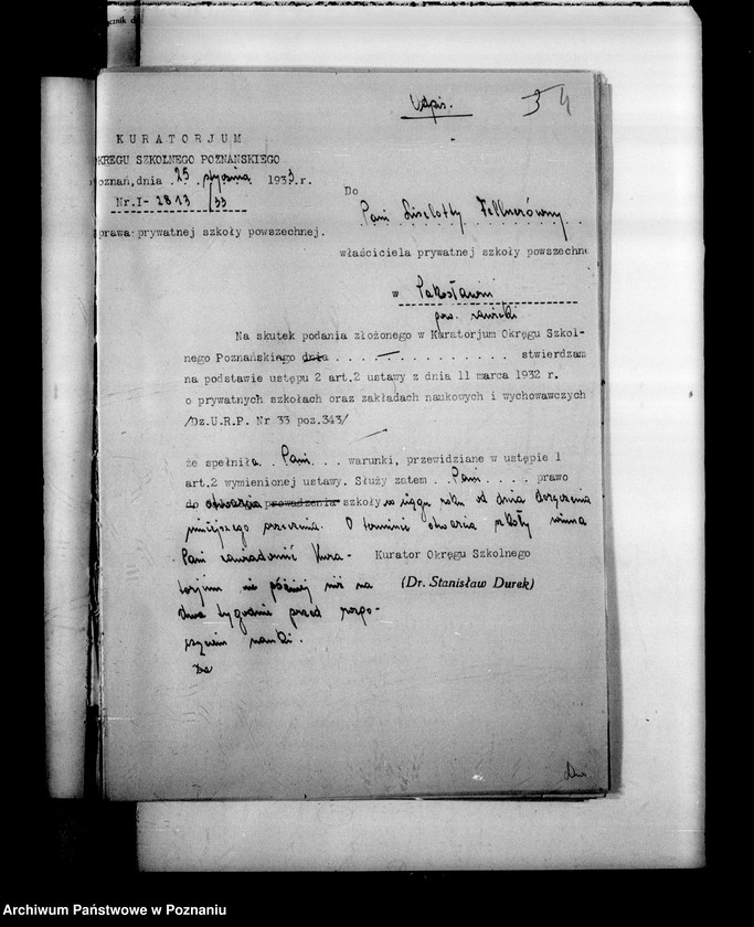 Obraz 7 z jednostki "Prywatna Szkoła Powszechna z niemieckim językiem nauczania w Pakosławiu powiat Rawicz"