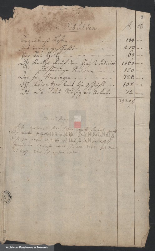 Obraz 11 z jednostki "Inwentarze pośmiertne spisane przez sąd opiekuńczy w Lesznie; język niemiecki"