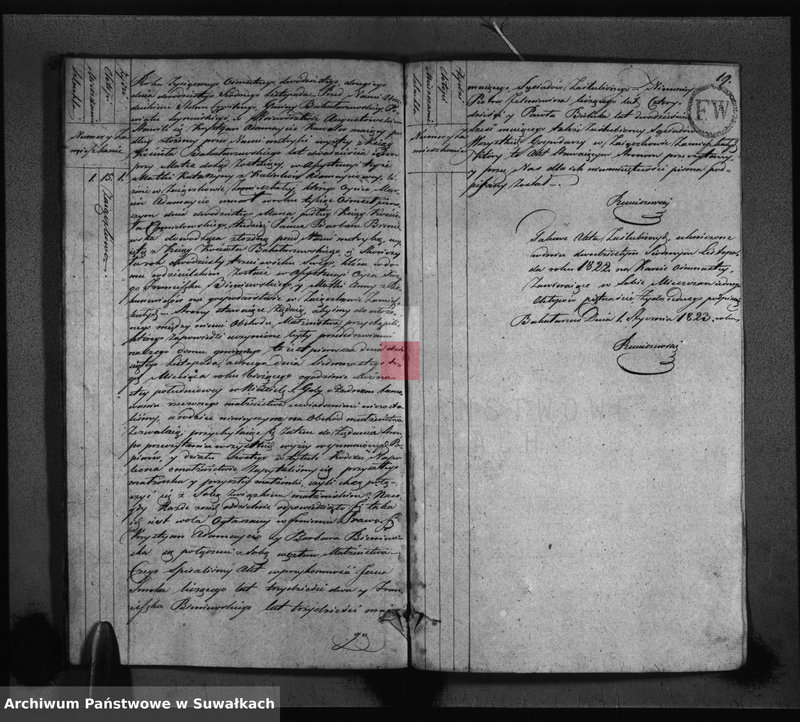 image.from.unit.number "Akta Zaślubionych Gminy Bakałarzewskiey pro 1822-gi"