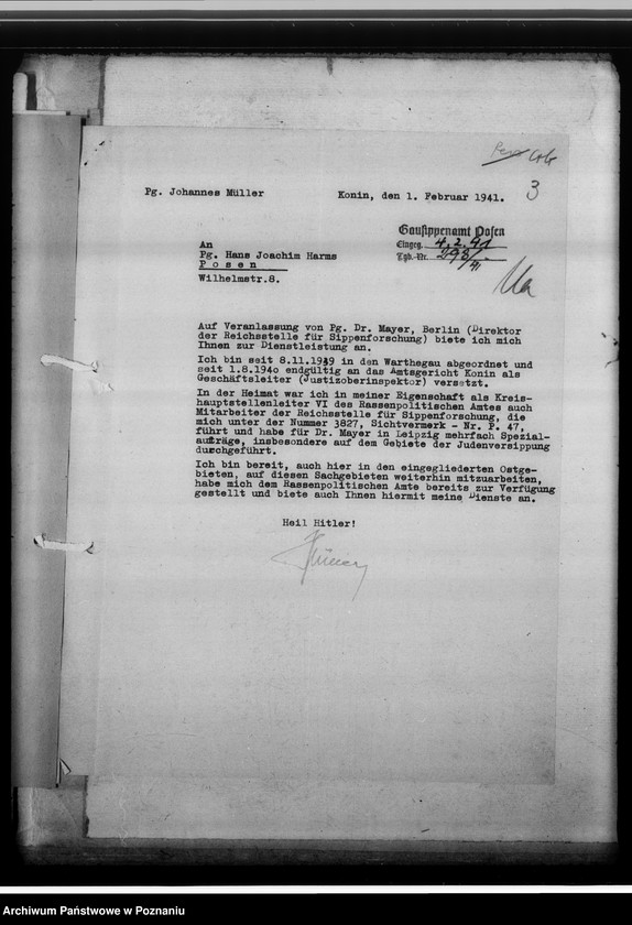 Obraz 7 z jednostki "[Korespondencja w sprawach organizacyjnych], Kreissippenamt Konin"