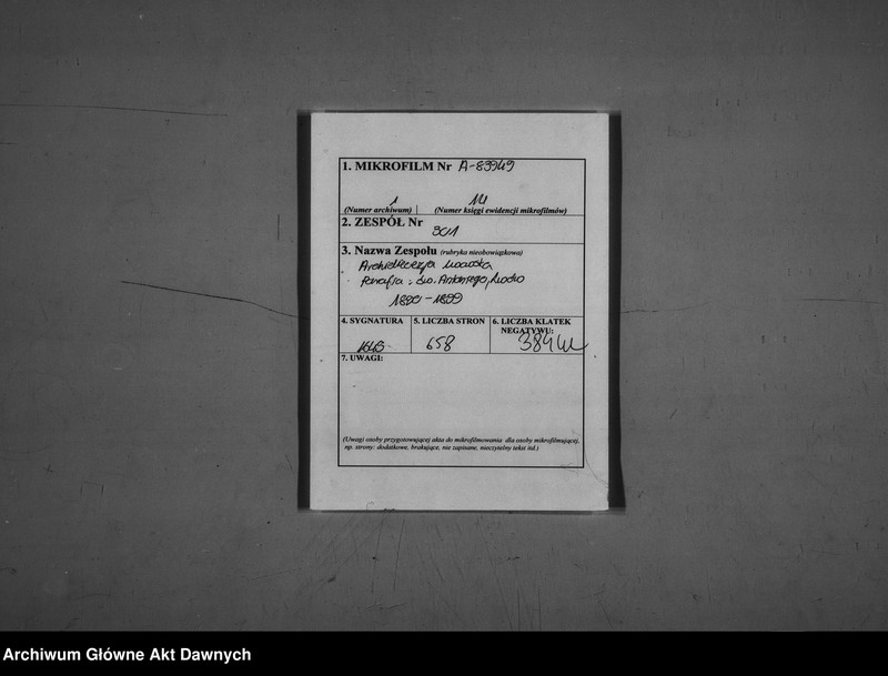 image.from.unit.number "Parafia: Lwów, parafia św. Antoniego. Dekanat: Lwów. Księga metrykalna urodzeń, ślubów i zgonów dla parafii miejskiej i wsi Krzywczyce i Pasieki."