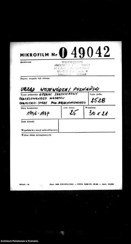 Obraz 2 z jednostki "Operat szacunkowy parcelowanego majątku Gorzycko-Stare powiatu międzychodzkiego"