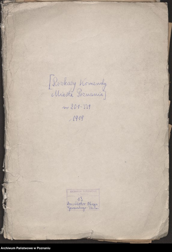 Obraz 2 z jednostki "/Rozkazy Komendy Miasta Poznania/, nr 201-339."