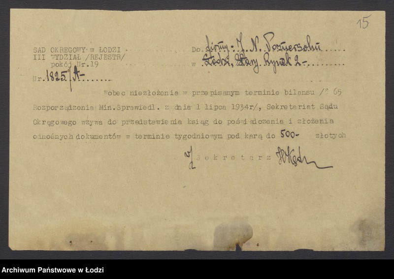 Obraz 17 z jednostki "Josef Naftali Poznersohn- sprzedaż dodatków krawieckich"