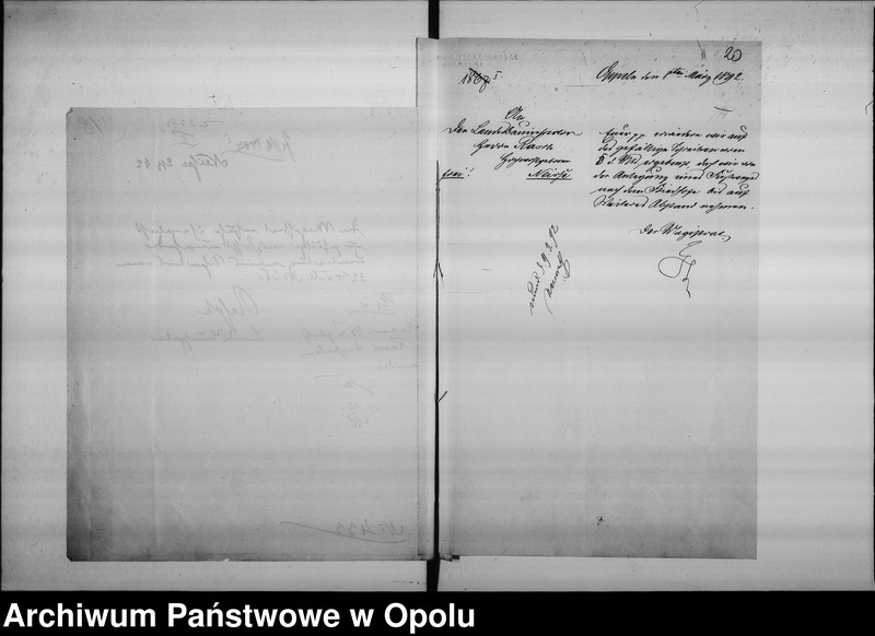 Obraz 17 z jednostki "Acta des Magistrats zu Oppeln betreffend Anlage eines Fussweges auf der Oppeln-Breslauer Chaussen nach dem Friedhofe zu. Vol. I"