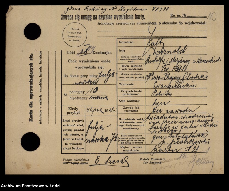 Obraz 12 z jednostki "[Spis ludności Łodzi] Zajdel - Zajderman"