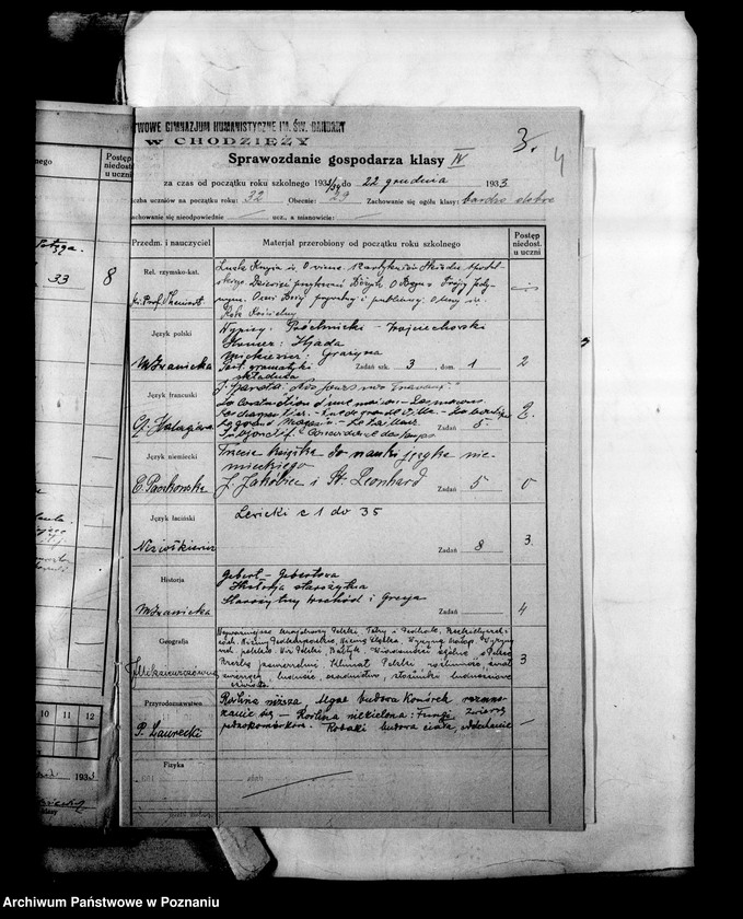 Obraz 8 z jednostki "Państwowe Gimnazjum imienia świętej Barbary w Chodzieży [Protokoły konferencji Rady Pedagogicznej]"