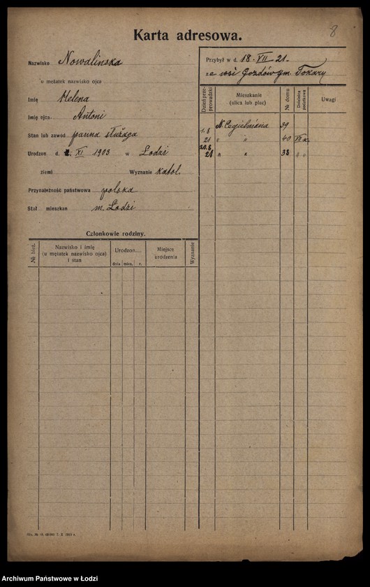 Obraz 10 z jednostki "[Spis ludności Łodzi] Nowaliński-Nowicki"