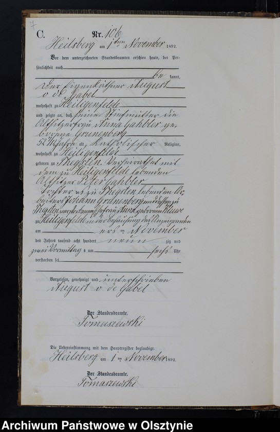 image.from.unit.number "Sterbe-Neben-Register Tom II,Nr 101 - 126"