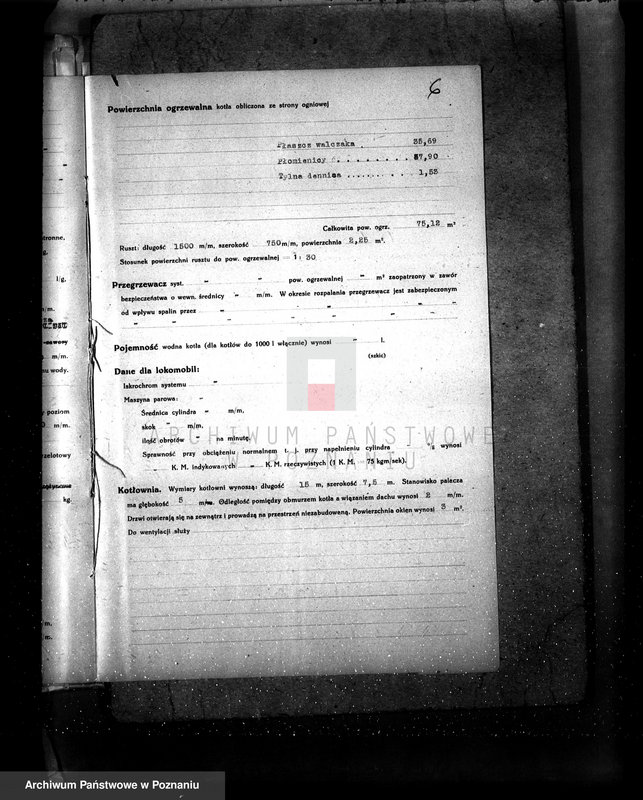 Obraz 10 z jednostki "Majętność Boguszyn pow. jarociński nr fabr. kotła 1231 nr woj. kotła 6119"