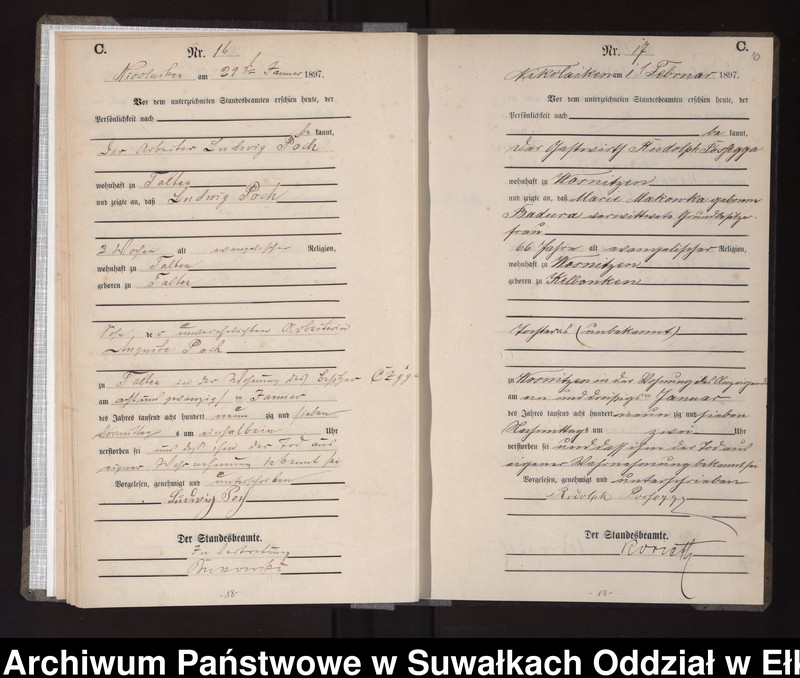 image.from.unit.number "Sterbe-Haupt-Register des Königlichen Preussischen Standes-Amtes Nikolaiken Kreis Sensburg"