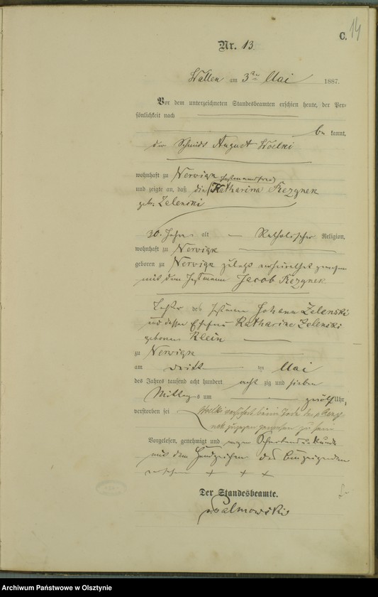 image.from.unit.number "Sterbe-Haupt-Register Nr 1 - 33"