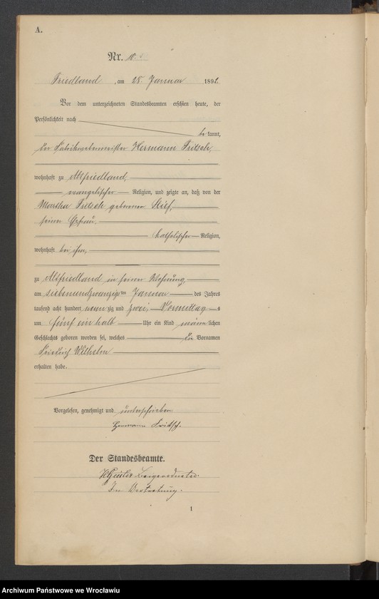 image.from.unit.number "Księga urodzeń USC Mieroszów (Friedland) 1892"