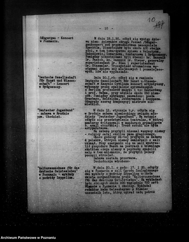 Obraz 14 z jednostki "Sprawozdania z życia mniejszości narodowych za miesiące styczeń, luty, marzec 1930 r."