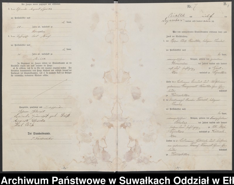 image.from.unit.number "Heiraths-Haupt-Register des Königlichen Preussischen Standes-Amtes Kallischken Kreis Johannisburg"