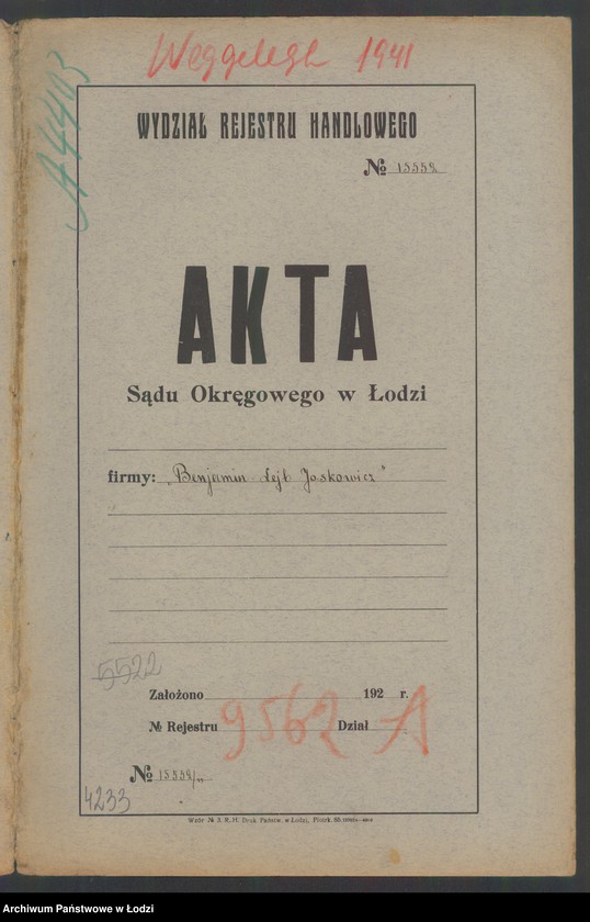 Obraz 2 z jednostki "Benjamin- Lajb Jaskowicz- pończoszarnia"