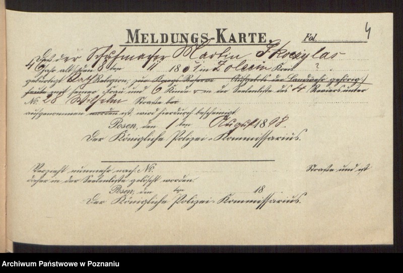 Obraz 6 z jednostki "Die von den Verlobten beigebrachten Urkunden zur Eheschliessung pro 1898"