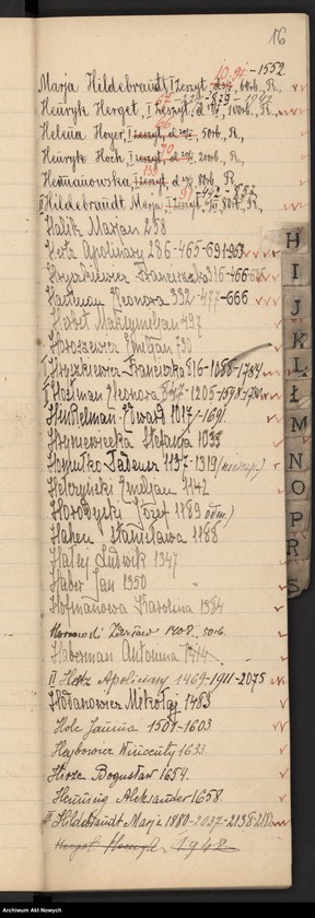 Obraz 19 z jednostki "Wykaz abecadłowy osób, które zgłosiły się o pomoc pieniężną."