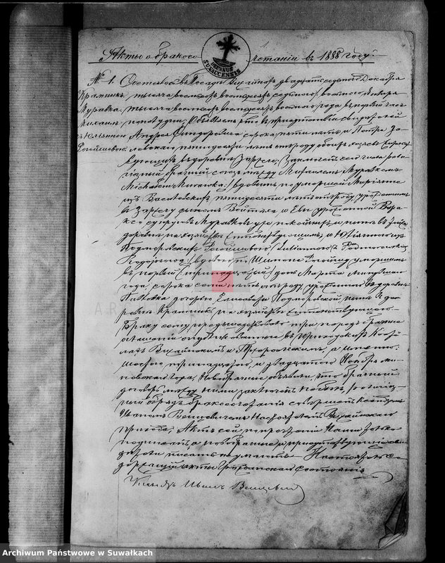 image.from.unit.number "Parafia Rzym.-Kat. Wiżajny [Akta małżeństw 1888-1899]"