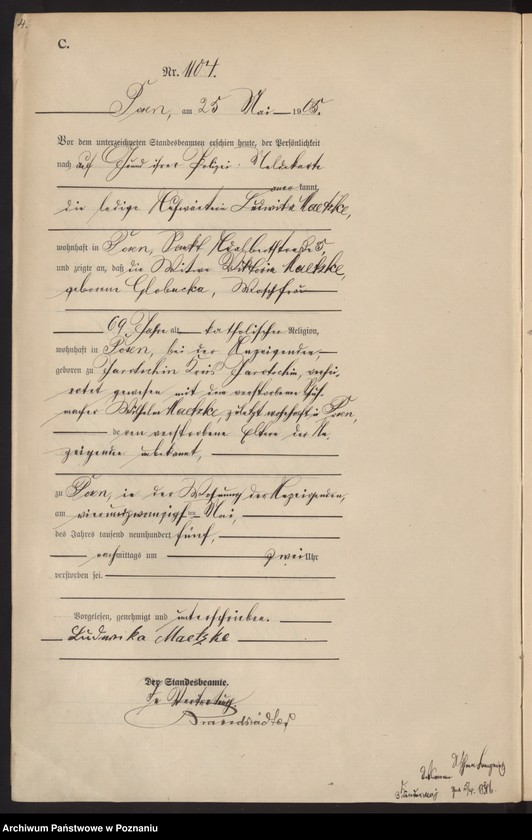 Obraz 6 z jednostki "Księga miejscowa zgonów tom III"