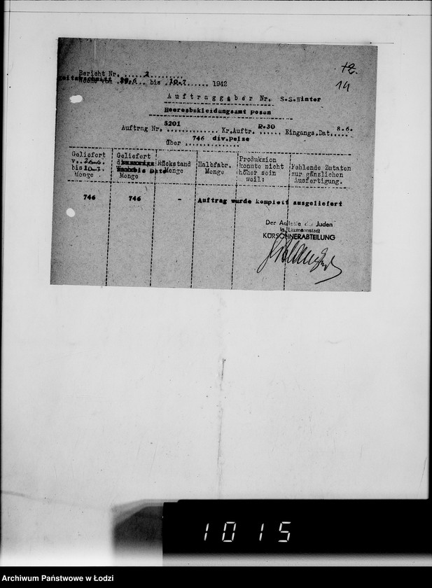 Obraz 18 z jednostki "Kriegsauftrag R.30. Rein.von Pelzen 32 HBA Posen"