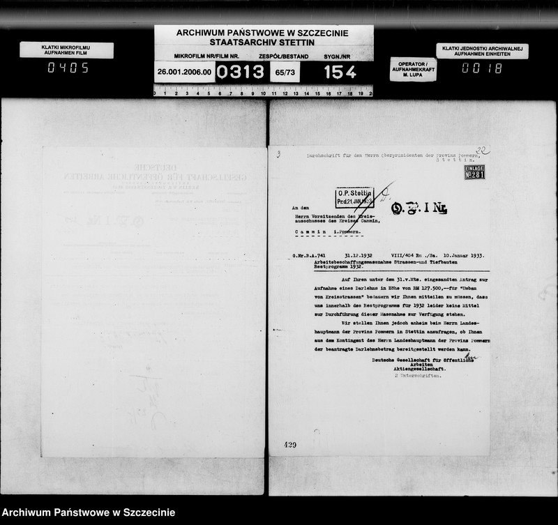 Obraz 19 z jednostki "Arbeitsbeschaffungsprogramm - Strassenausbau, vol. I spec."