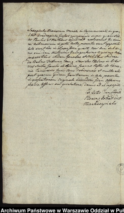 image.from.unit.number "Ekstrakt z ks. gr. płockich oblaty ugody z 1528 roku między opatem Łukaszem i konwentem a szlachtą z Murzynowa, w której ustalono granice między dobrami konwentu Cierszewo a dobrami Murzynowo i Lasotki"