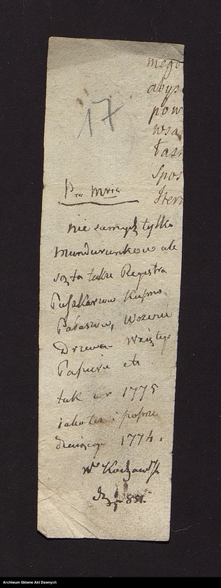 image.from.unit.number "Zbiór pism rozmaitych Wydziału Wojskowego tyczących, w. XVI - XVIII"