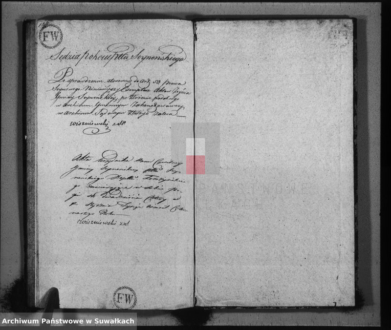 image.from.unit.number "Księga aktów stanu cywilnego zeszłych w gminie seyneńskiey na rok 1814"