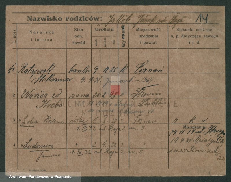 Obraz 16 z jednostki "Ratajczak (żonaci) - Ratajczyk"