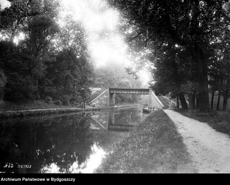 image.from.unit.number "Prinzenthal. Bromberger Kanal, Eisenbahnbrücke zw. Schl. V u. VI. [Wilczak, Kanał Bydgoski, most kolejowy między śluzą 5 a 6]"