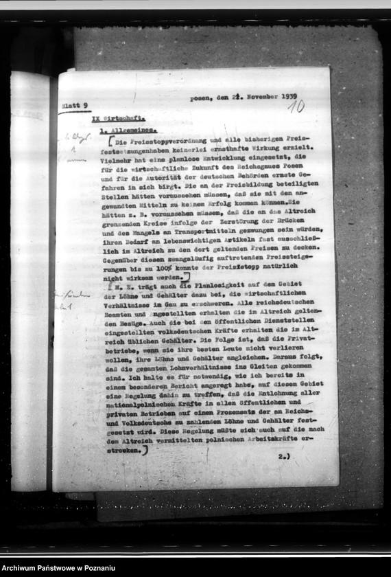 Obraz 13 z jednostki "Lageberichte des Regierungspräsidenten - Posen"