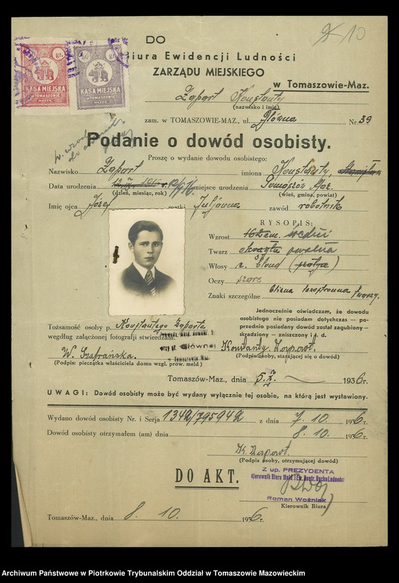 image.from.unit.number "Dowodów osobistych od nr 1334 do 1550. Tom VIII"