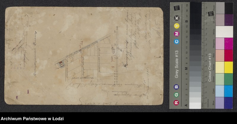 Obraz 1 z jednostki "Część miasta Łodzi w granicach ulic: Konstantynowskiej, Letniej, Zakątnej i Cegielnianej. Plan sytuacyjny domu Nr 320 położonego przy ul. Konstantynowskiej"