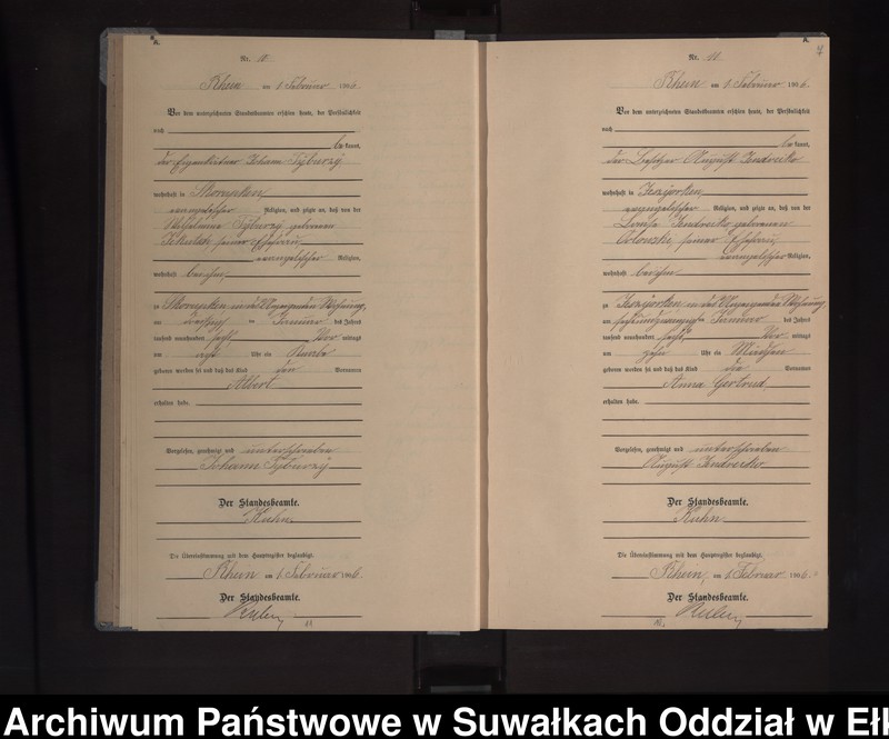 image.from.unit.number "Geburts-Neben-Register des Königlichen Preussischen Standes-Amtes Orlen Kreis Lötzen"