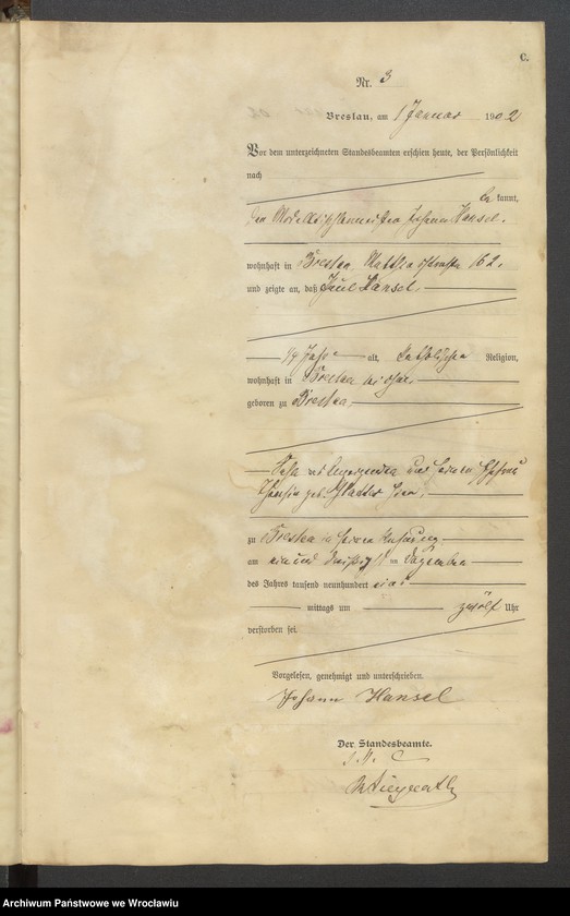 image.from.unit.number "Sterbe Haupt Register Standesamt Breslau III 1902 Band 1"