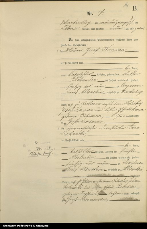 image.from.unit.number "Heiraths-Haupt-Register Nr 1 - 31"