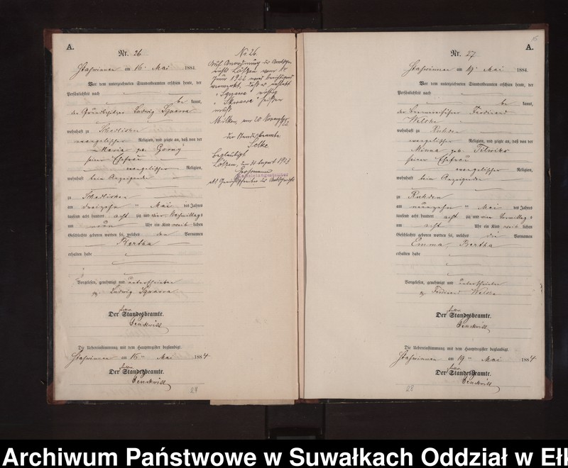 image.from.unit.number "Geburts-Neben-Register des Preussischen Standes-Amtes Stasswinnen Kreis Loetzen"