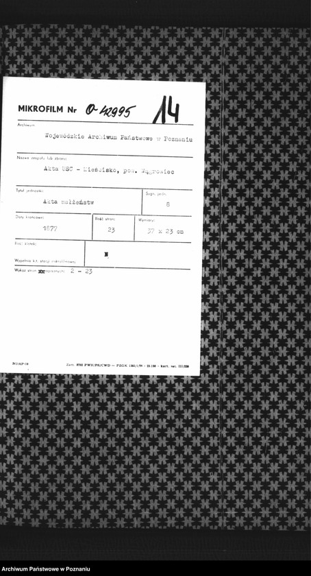 Obraz 1 z jednostki "Księga małżeństw"