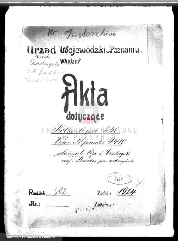 image.from.unit.number "Majętność Boszków, pow. krotoszyński Gorzelnia rolnicza O. Czartoryskiego"